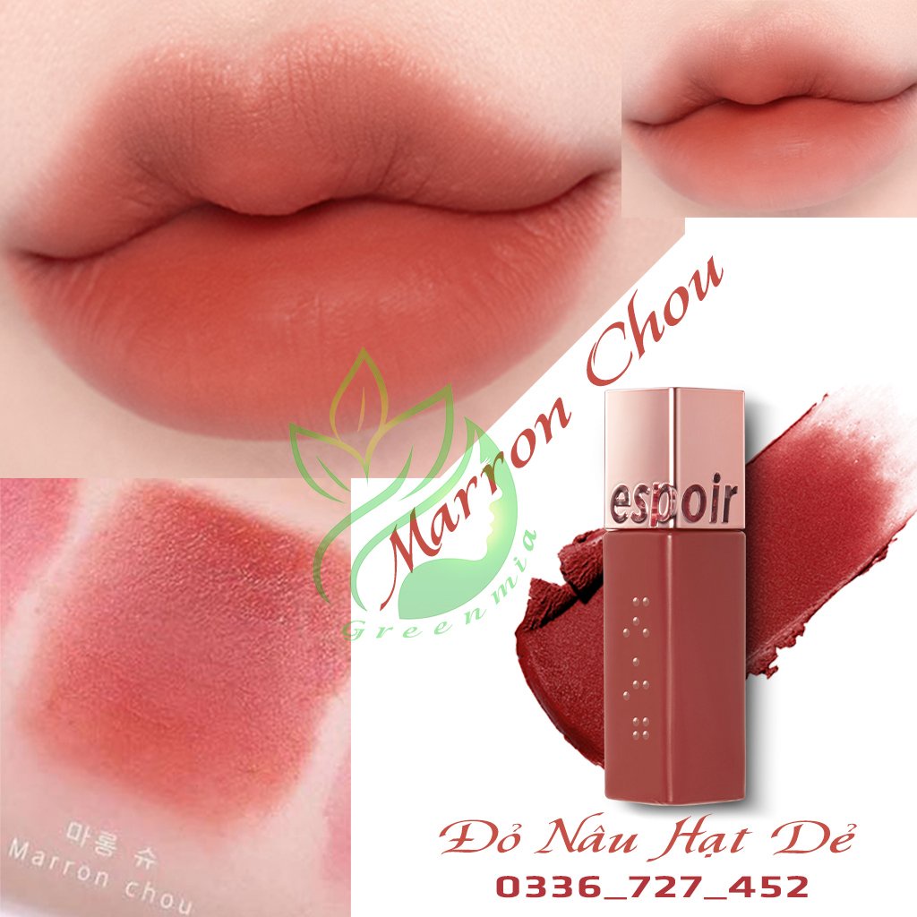 Son Espoir Couture Lip Tint Pure Velvet Marron Chou Đỏ Nâu Hạt Dẻ Lì Mịn Dưỡng Môi Căng Mọng 7ml [CHÍNH HÃNG]