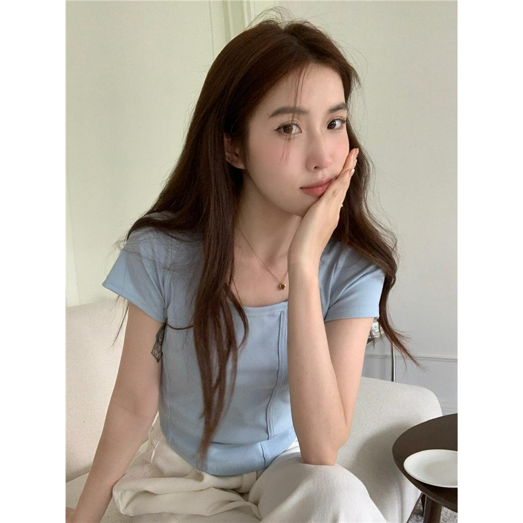 Áo Thun Dáng Ôm Ngắn Tay Phong Cách Hàn Quốc Mới 62106