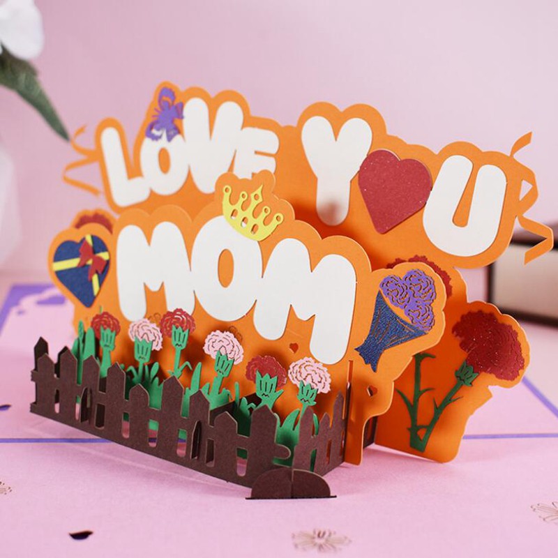 New Stock 3D Pop-Up Mothers Day Cards Gifts Happy Mother's Day Carnation