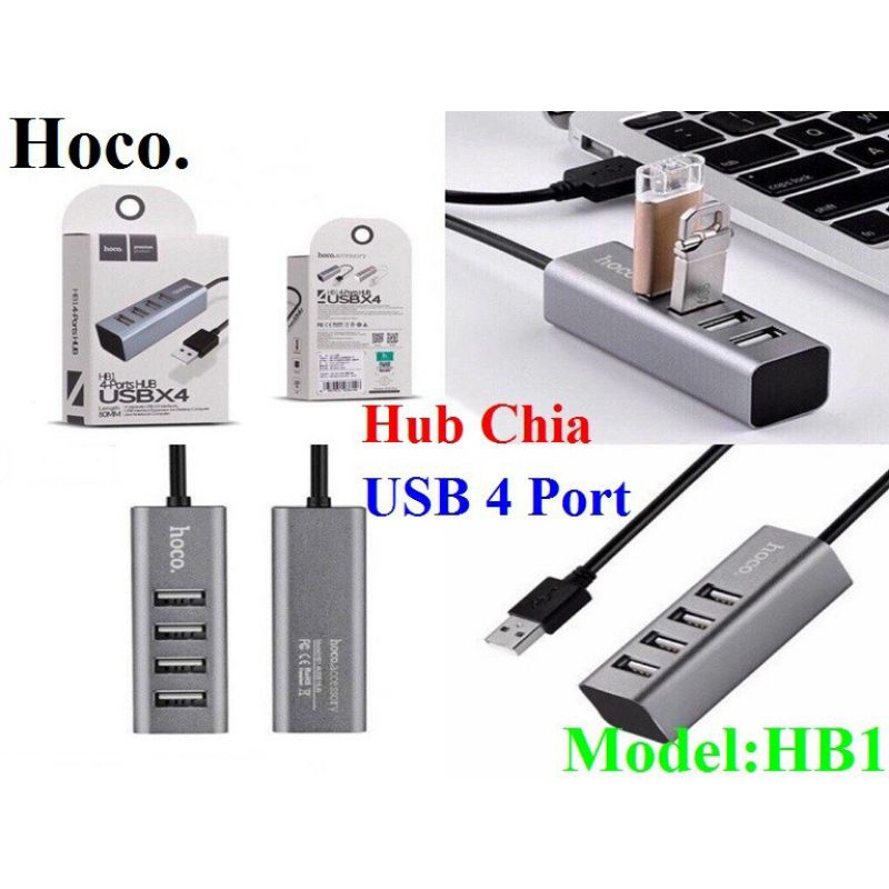 HUB 4 PORT HOCO 2.0 LAPTOP-PC,,