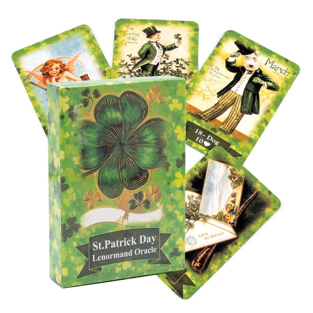 St Patrick Day Lenormand Oracle | Bộ Bài Tarot Phiên Bản Tiếng Anh Chất Lượng Cao | Bộ Bài Tarot Bí Ẩn Dành Cho Trẻ Em Và Người Lớn