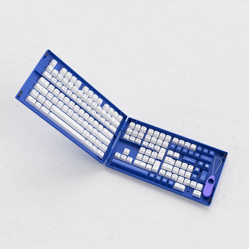 Set keycap AKKO Blue on White (PBT Double-Shot/ASA profile/197 nút) - Hàng chính hãng