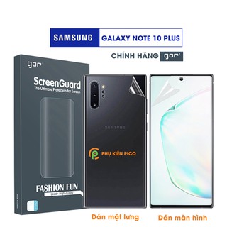Dán màn hình Samsung Note 10 Plus và dán lưng Samsung Galaxy Note 10 Plus chính hãng Gor PPF dẻo trong suốt - combo2