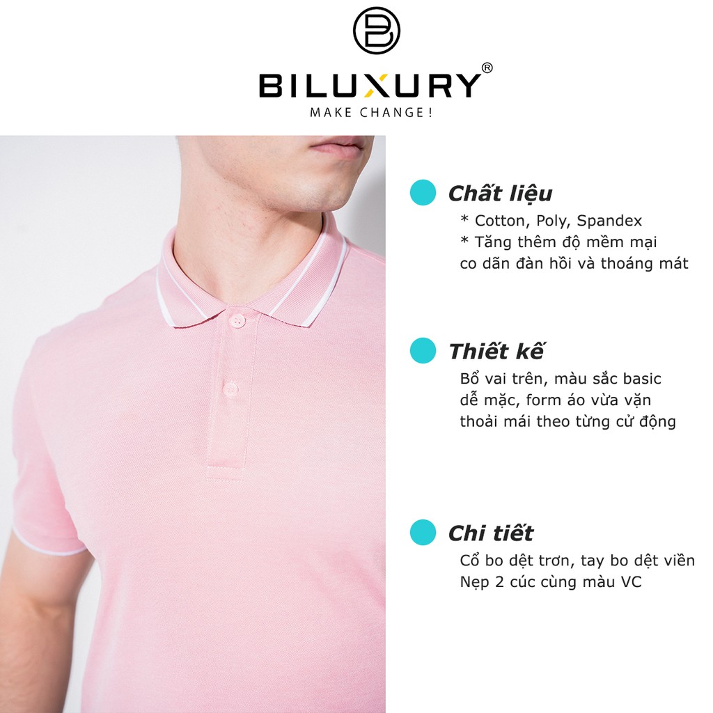 Áo polo nam cổ bẻ Biluxury vải cotton thun trơn form chuẩn trẻ trung thiết kế phong cách 5APCT017HOG | BigBuy360 - bigbuy360.vn