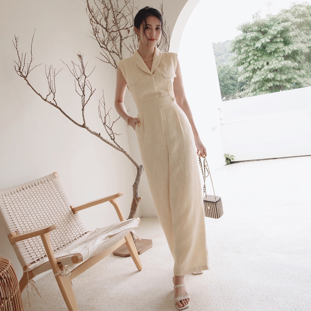 Jumpsuit dài sát nách có đệm vai nữ Air Space Lady 2211828003