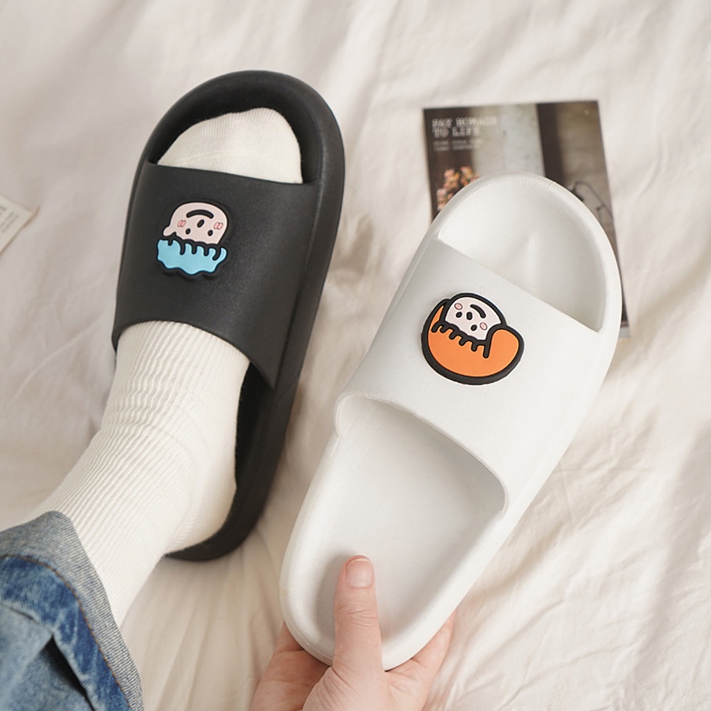 Dép đi trong nhà họa tiết chibi dễ thương 3 màu đen / cam / kem size 36-40