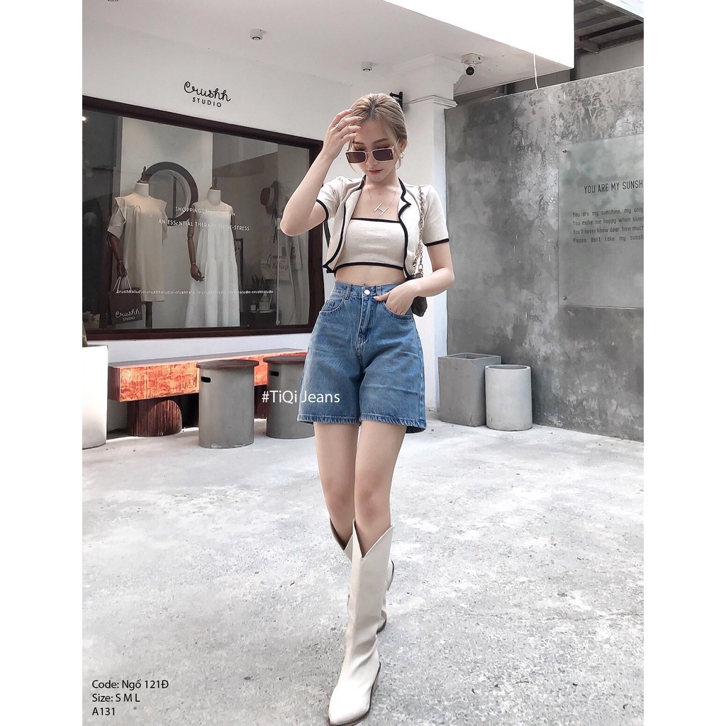 Quần short jean nữ ngố dáng lửng cao cấp phong cách ulzzang hàn quốc QJL01