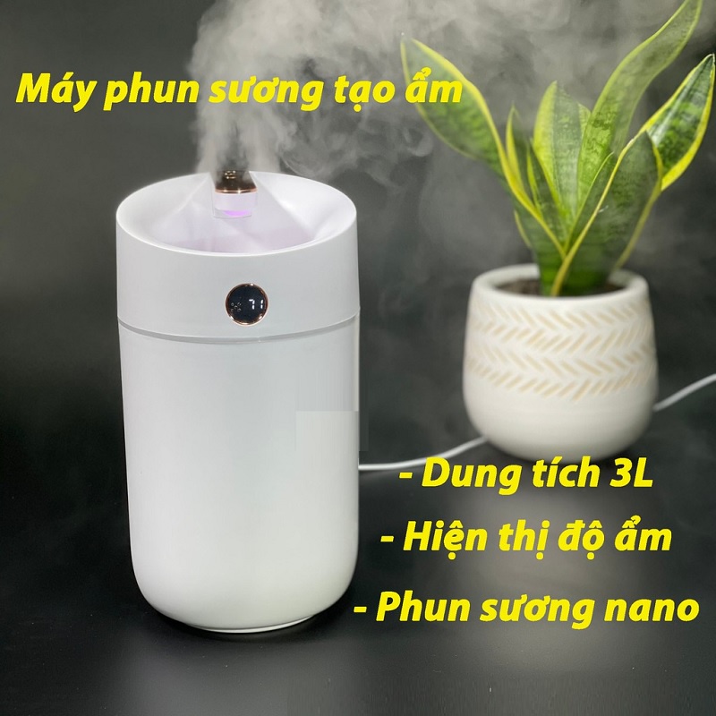 Máy phun sương 3000ml X12 có đèn led báo độ ẩm không khí
