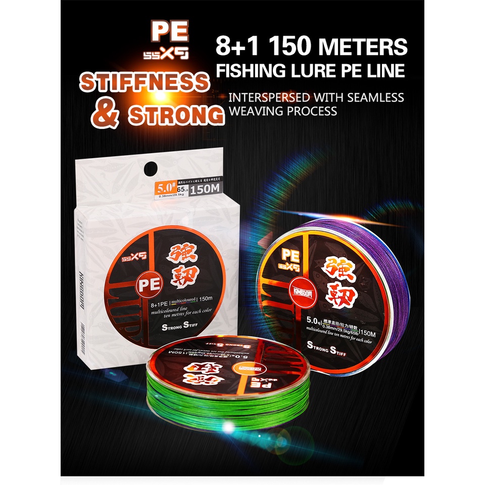 Dây Câu Kingdom 150M 9 Sợi Dệt PE Bện 15LB 20LB 25LB 35LB 40LB 45LB 50LB 60LB 65LB Dây Câu Đa Năng Đ