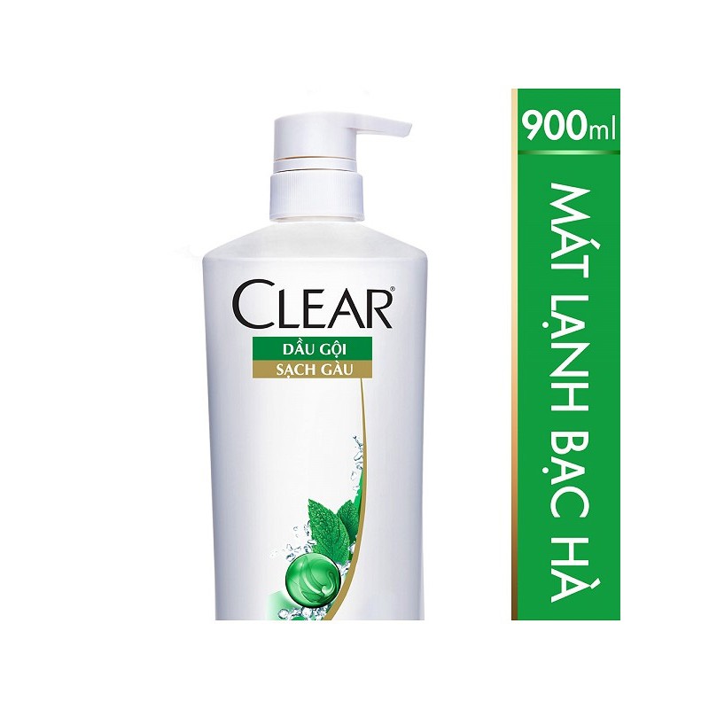 [ giá bìa 182k] Dầu gội clear 900g bạc hà tặng kèmchai nhỏ 140gr theo phân loại