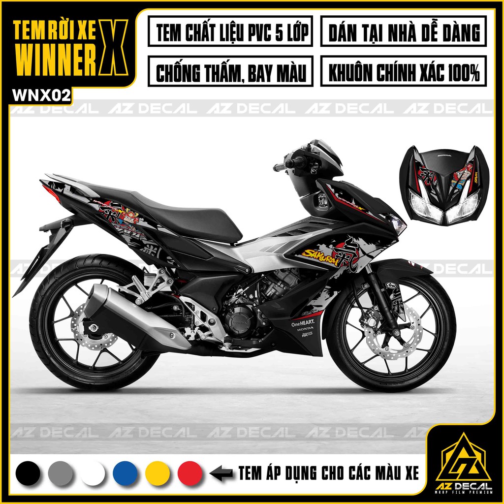 Tem Rời Xe Winner X | WNX02 | Decal Chế Xe Máy Chủ Đề Samurai - Chất Liệu Cao Cấp Chống Nước