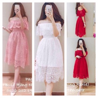 Đầm Maxi Ren Bẹp Vai Cực Xinh