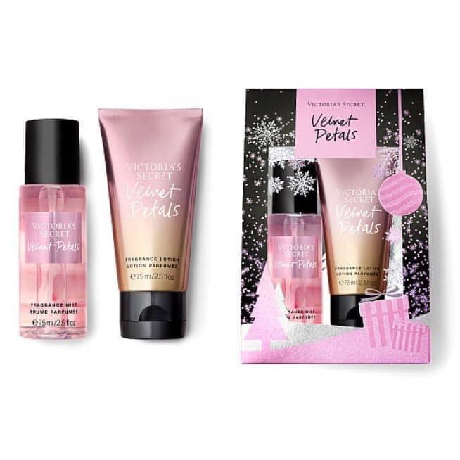 Set Xịt Thơm và Dưỡng Thể VICTORIA'S SECRET FRAGRANCE MIST & LOTION Mùi Velvet Petals