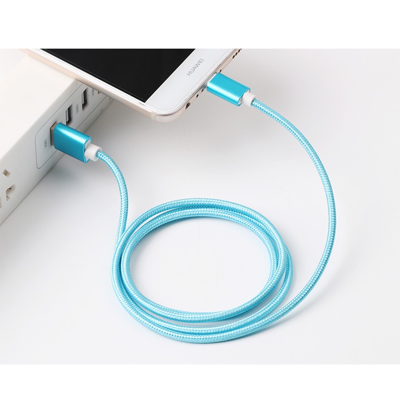 Dây cáp sạc Lightning, Samsung type c, micro usb android, dây cáp sạc điện thoại 1m dây dù chính hãng giá rẻ Sagopy