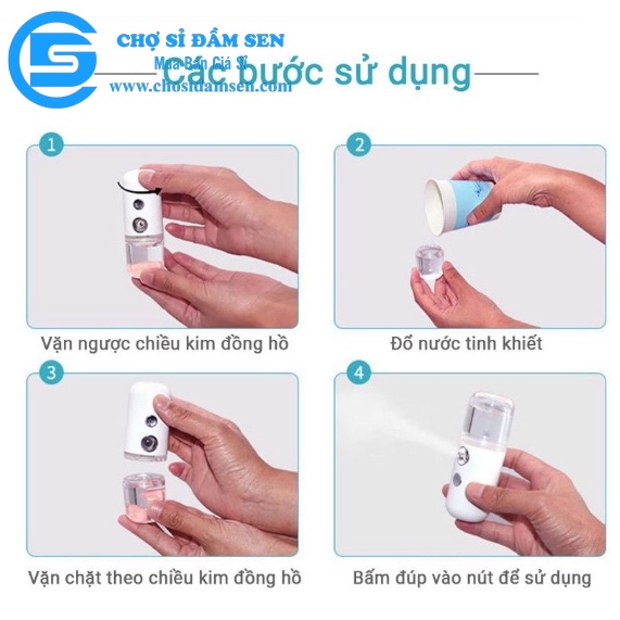 Máy Phun Sương Mặt NaNo Mini Cầm Tay Hỗ Trợ Dưỡng Da Cấp Nước, Máy Xông Hơi Tinh Dầu Tiện Dụng- G354-MPSnano