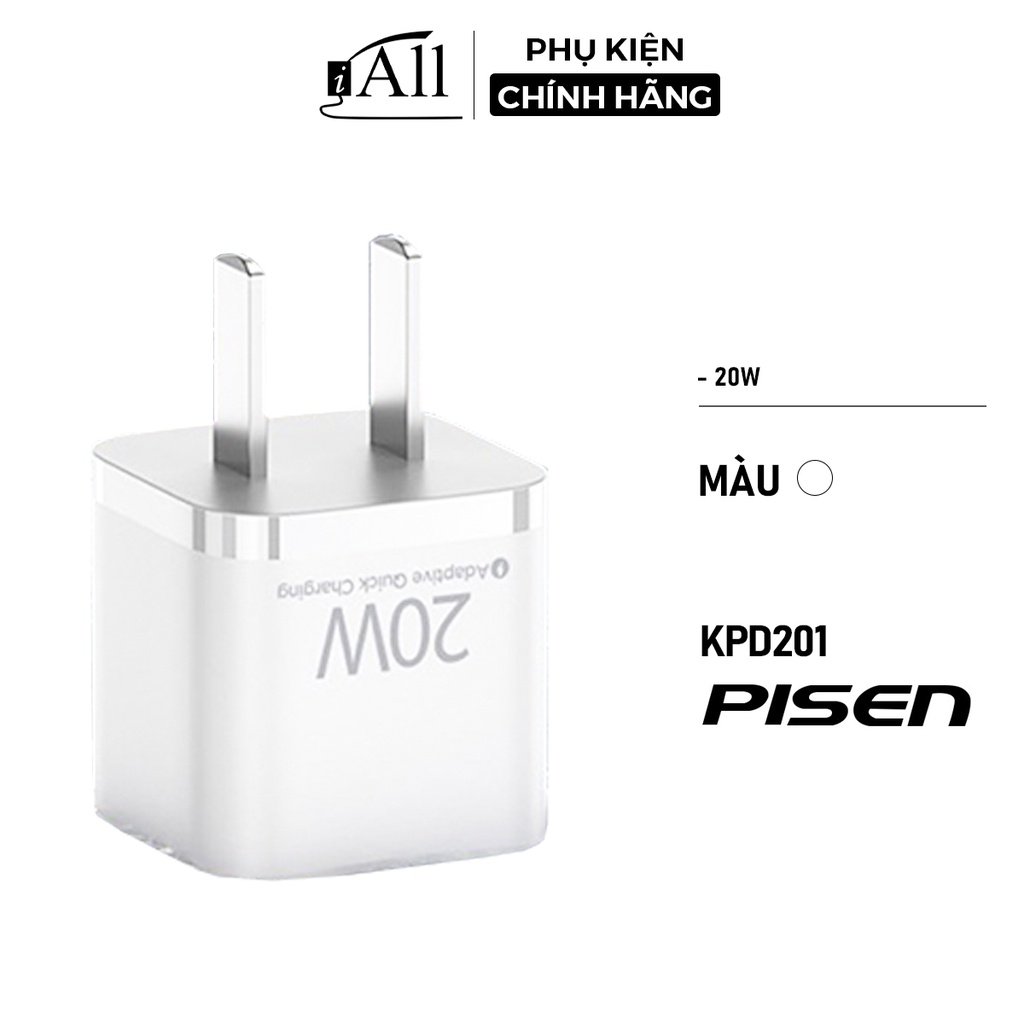 Củ sạc nhanh siêu nhỏ Pisen Ice Crystal PD 20W KPD201 - iAll Store