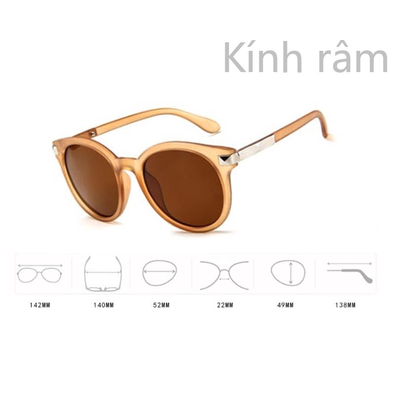 Kính mát tròn màu kẹo ngọt phong cách cổ điển