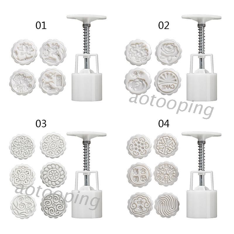 Khuôn tạo hình bánh trung thu 4/6 khuôn 50/75g tiện lợi