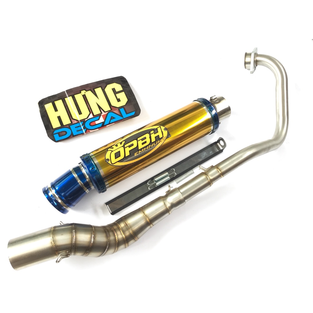 Pô OBPH VÀNG full cổ inox 2 khúc 304 exciter, winer, sonic, SATRIA, RAIDER FI, GSX