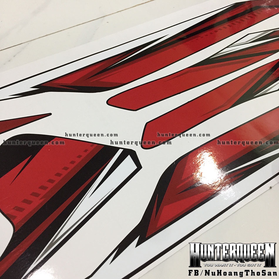 Tem rời Click 110. Đen đỏ. Thay đổi màu sắc và chi tiết theo yêu cầu. Sắc nét, bền màu, độ bền cao