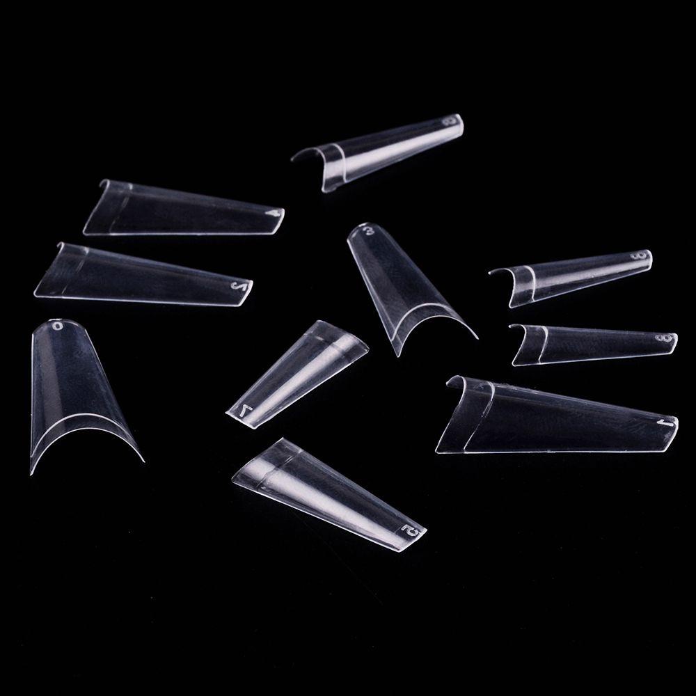 Bộ 100 Móng Tay Giả Nối Dài Bằng Acrylic Tự Nhiên Che Phủ Nửa Móng Tay