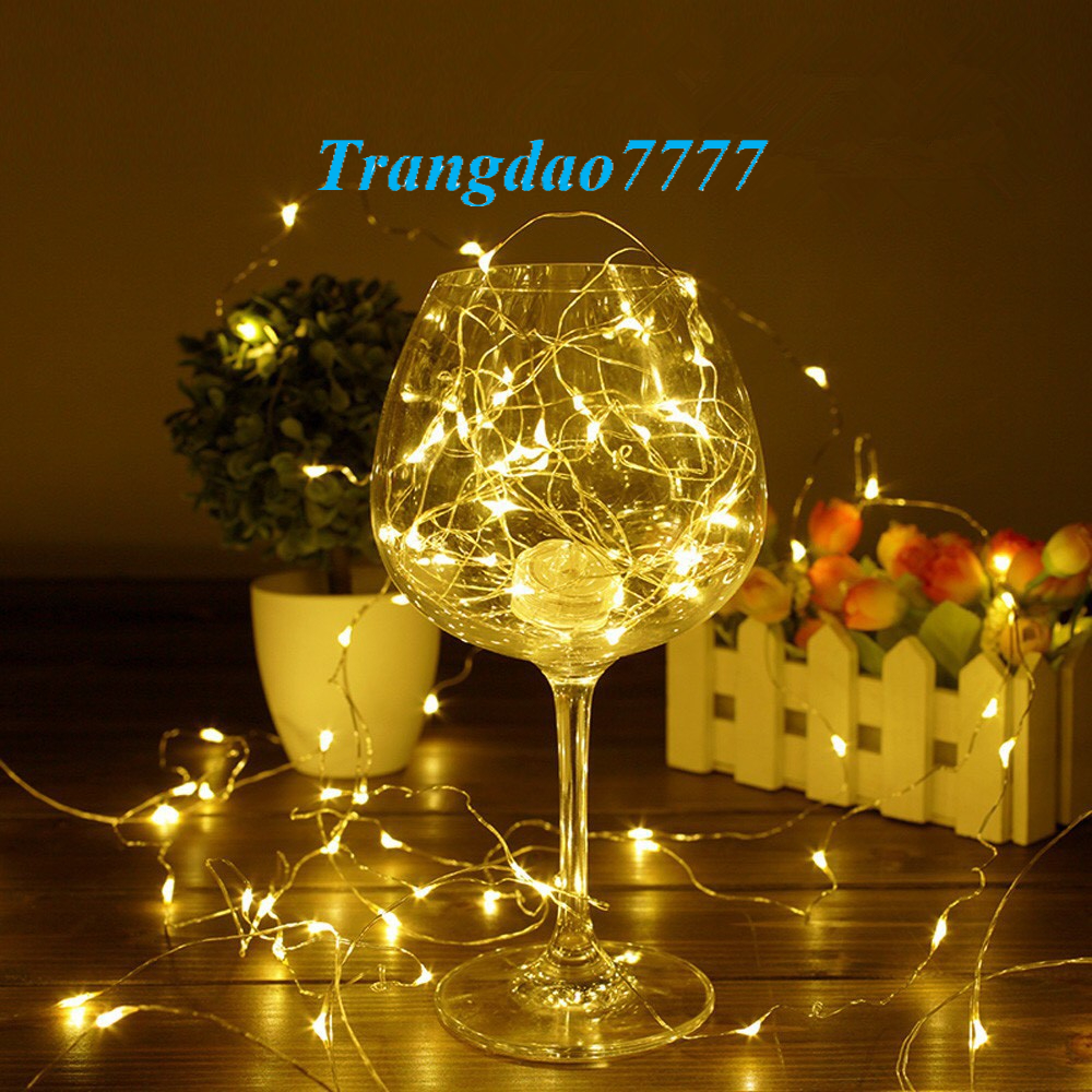 Xài Cổng U.S.B - Dài 10M 100 Bóng Đèn Đom Đóm Fairy Light Không Chớp Nháy Trang Trí Tiệc Noel Cắm Trại Đẹp Rẻ