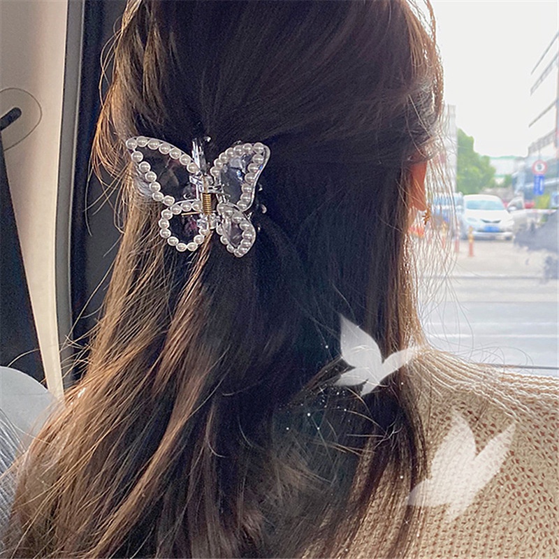 Kẹp tóc Haimeikang sau đầu bươm bướm đính đá cổ tích lãng mạn