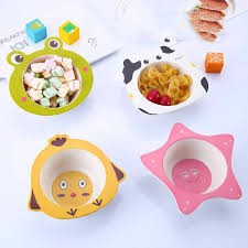 Bát ăn dặm hình thú ngộ nghĩnh, chén ăn dặm chống đổ an toàn cho bé
