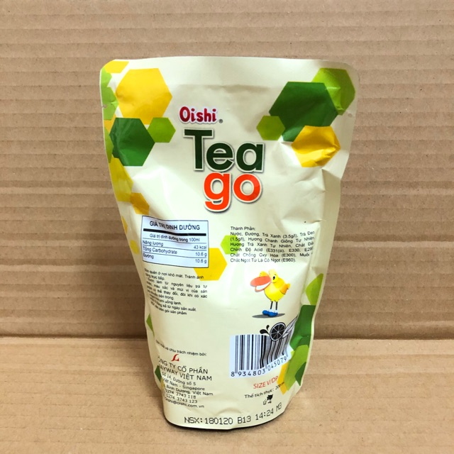 Túi Nước Trà Xanh TeaGo Oishi 200ml