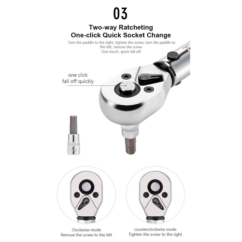Cờ lê mô men xoắn 2-24nm TOOPRE dùng sửa chữa xe đạp leo núi