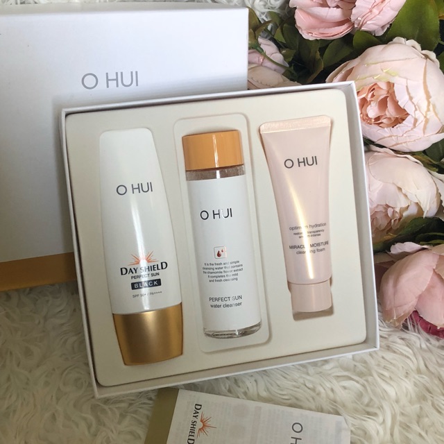 🌞Set kem chống nắng Ohui Day Shield Perfect sun #Black  SPF50+ PA+++