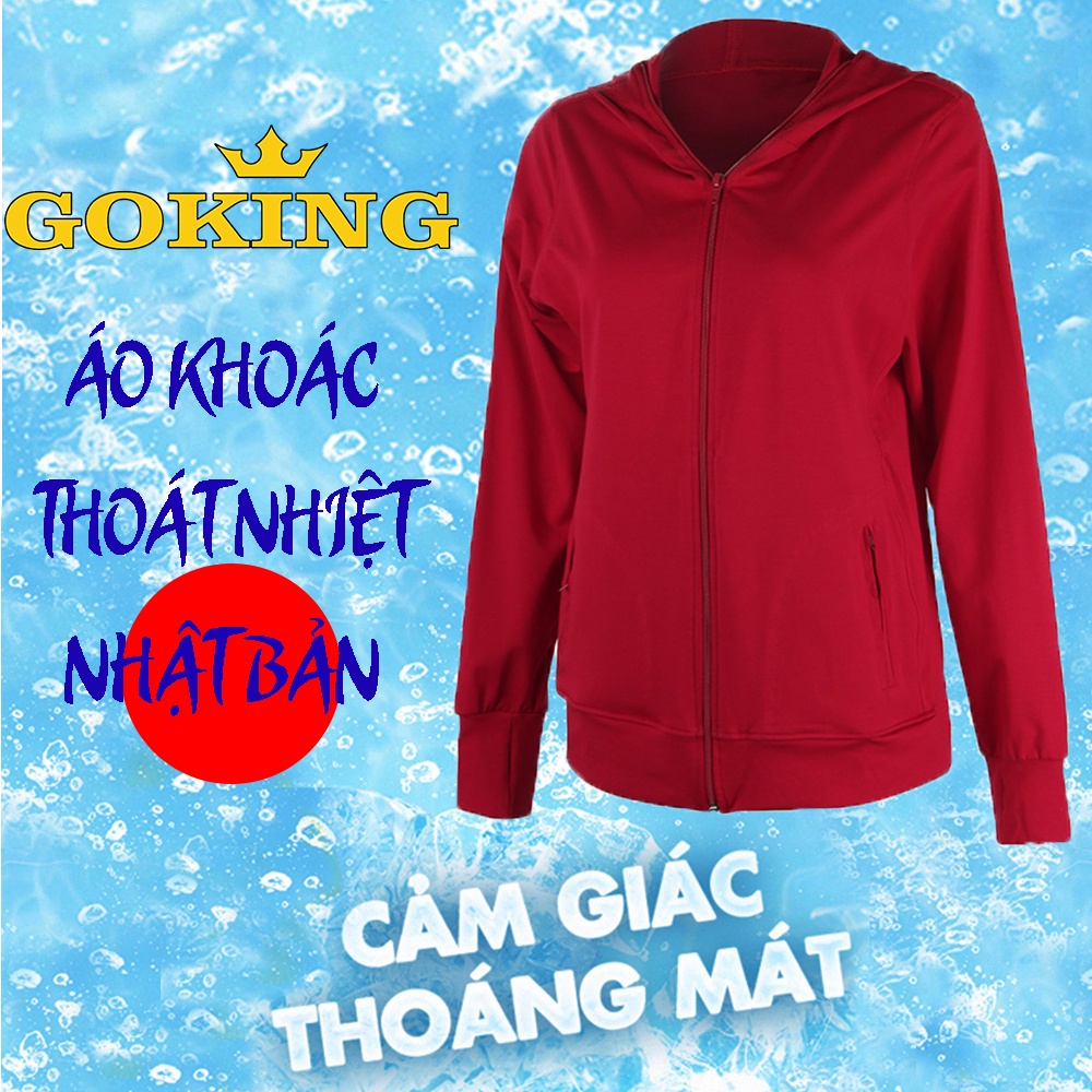 Áo khoác nữ thoát nhiệt Nhật Bản Goking 6 túi, thoáng mát, thấm hút mồ hôi, khử mùi, kháng khuẩn, chống tia UV