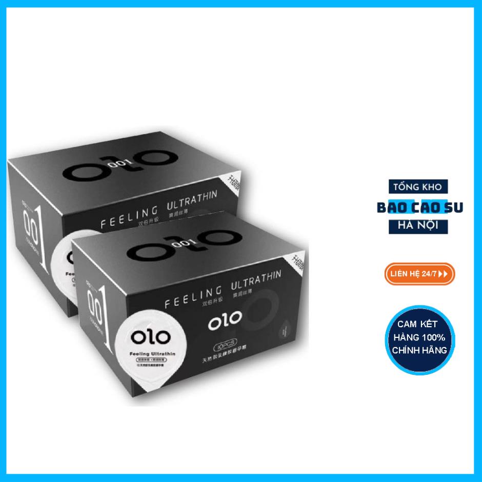 Bộ đôi 2 bao cao su OZO đen ( Tặng quà khủng) siêu mỏng nhiều gel bôi trơn Tổng kho bao cao su Hà Nội bcs olo