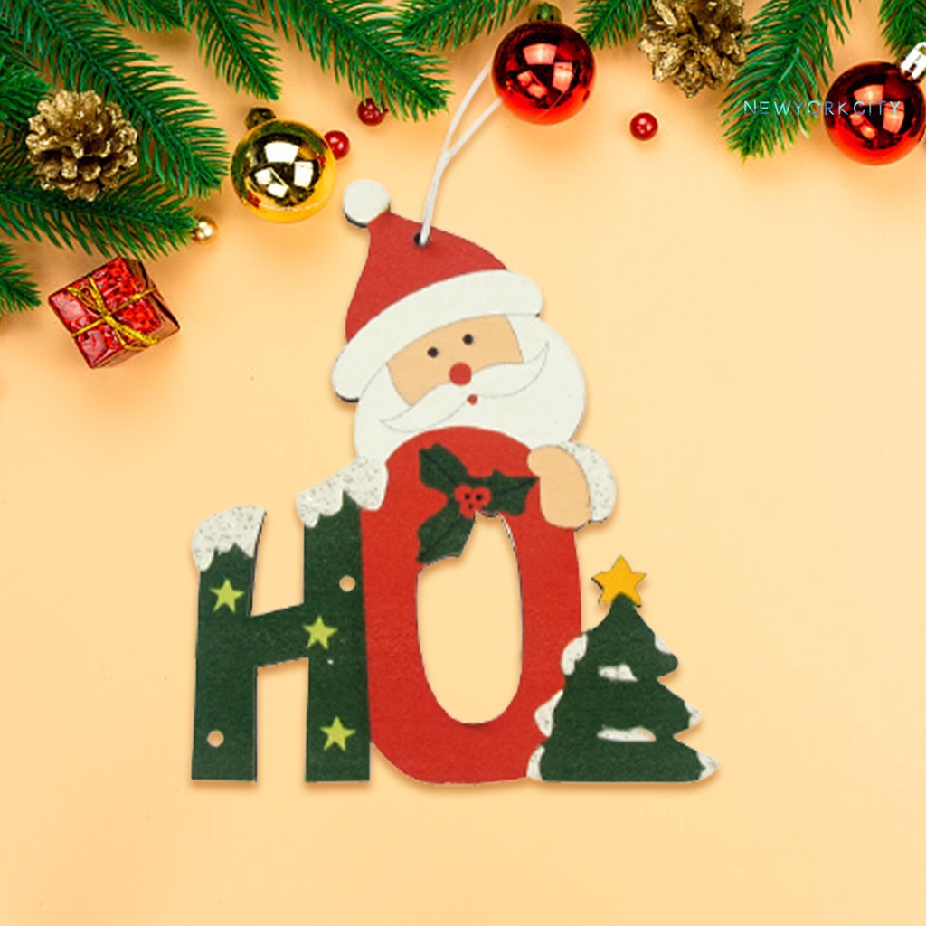 Phụ Kiện Trang Trí Giáng Sinh Kiểu Hoạt Hình Bắt Mắt Bằng Gỗ