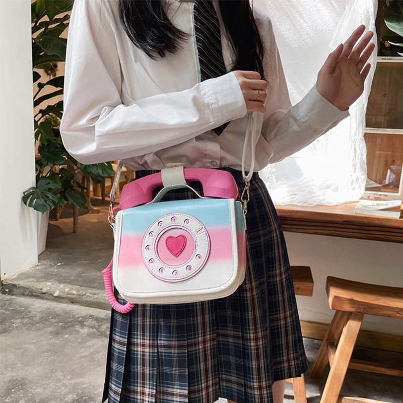 Youyo Túi Xách Da PU Đeo Chéo Hình Điện Thoại Phong Cách Retro Cho Nữ