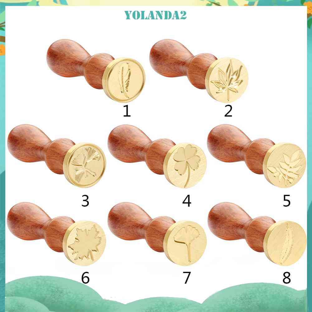 Con Dấu Sáp Bằng Kim Loại Tay Cầm Gỗ Phong Cách Cổ Điển