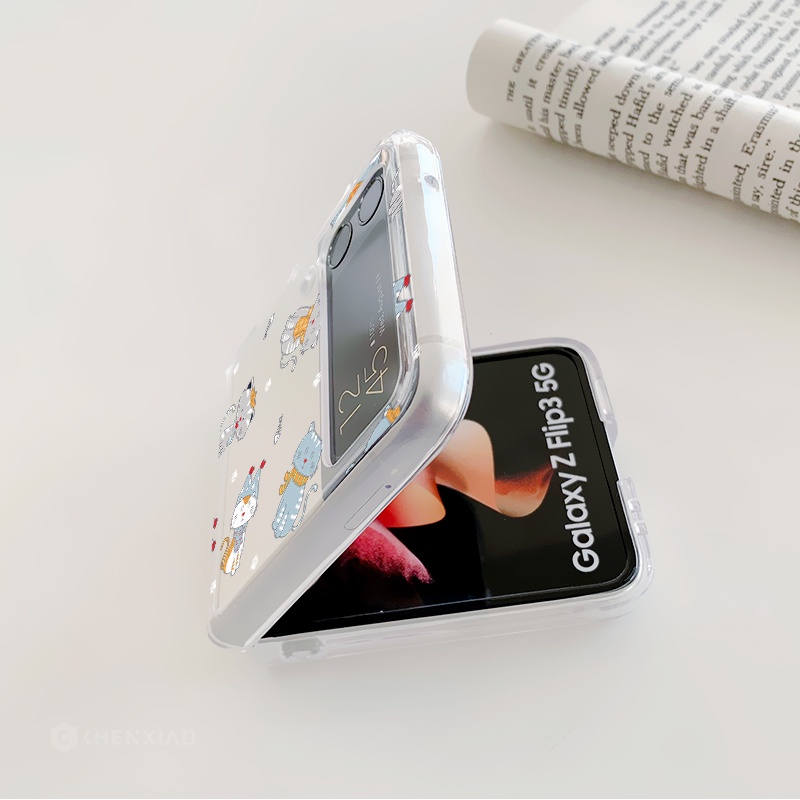 Ốp Điện Thoại Hình Mèo Hoạt Hình Cho samsung z flip z 4 / z flip3 5g