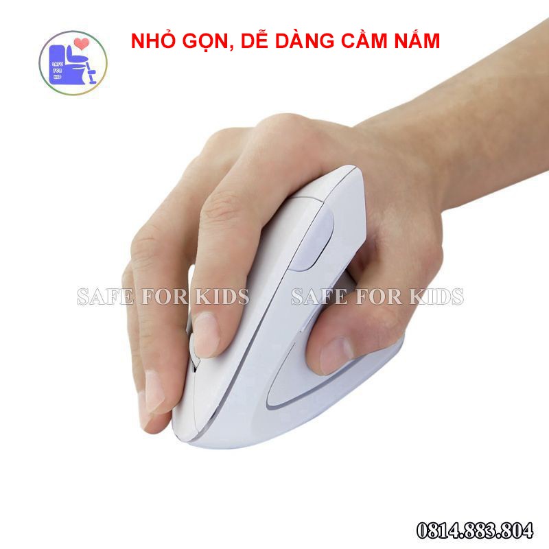 Chuột Máy Tính Không Dây - Chuột Đứng Không Dây Chống Mỏi Cổ Tay Loại 5 Nút Bấm, Độ Nhạy Cao