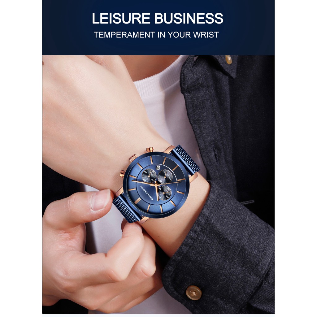 Đồng hồ nam HANNAH MARTIN chính hãng - model HM-120 - chống nước tốt - bảo hành 1 năm | BigBuy360 - bigbuy360.vn