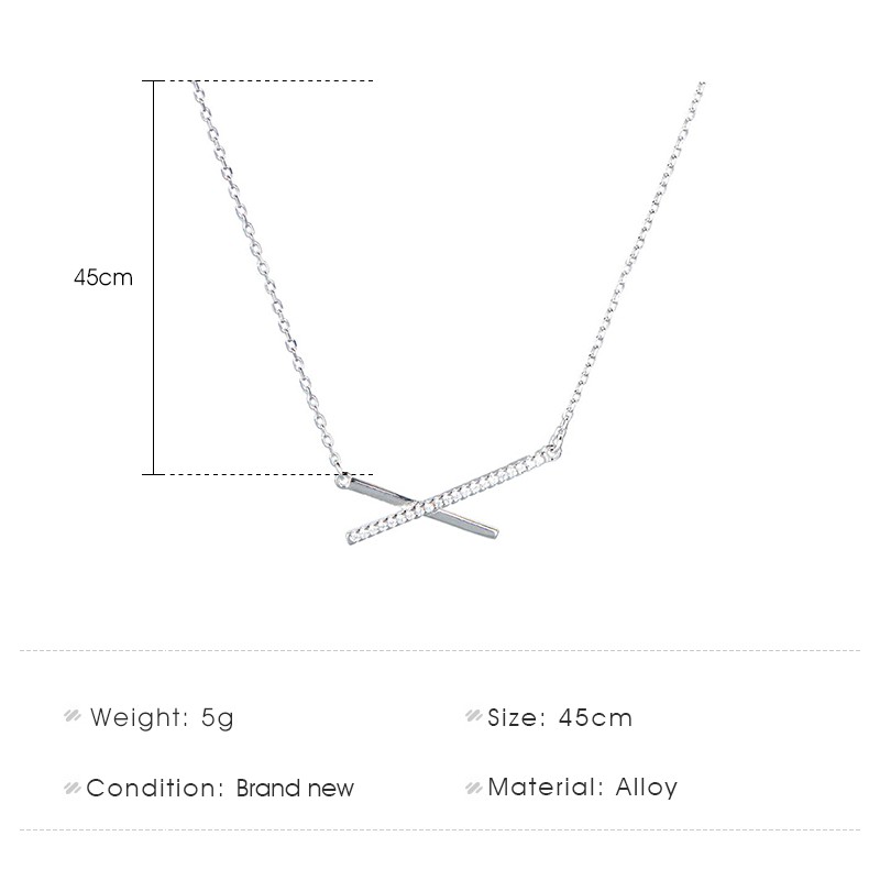 Dây chuyền mặt chữ X đính đá thanh lịch sang trọng