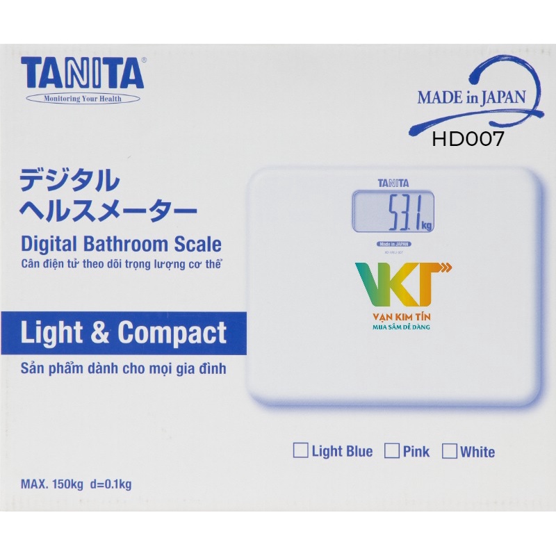 Cân sức khỏe điện tử Tanita HD007 (HD-HAILI-007) Xanh Ngọc - Made in Japan