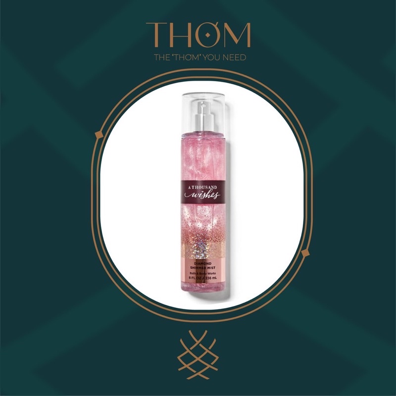 [SHIMMER] A THOUSAND WISHES SHIMMER Xịt thơm nhũ kim tuyến tông nước hoa Bath &amp; Body Works Diamond Shimmer Mist 236ml