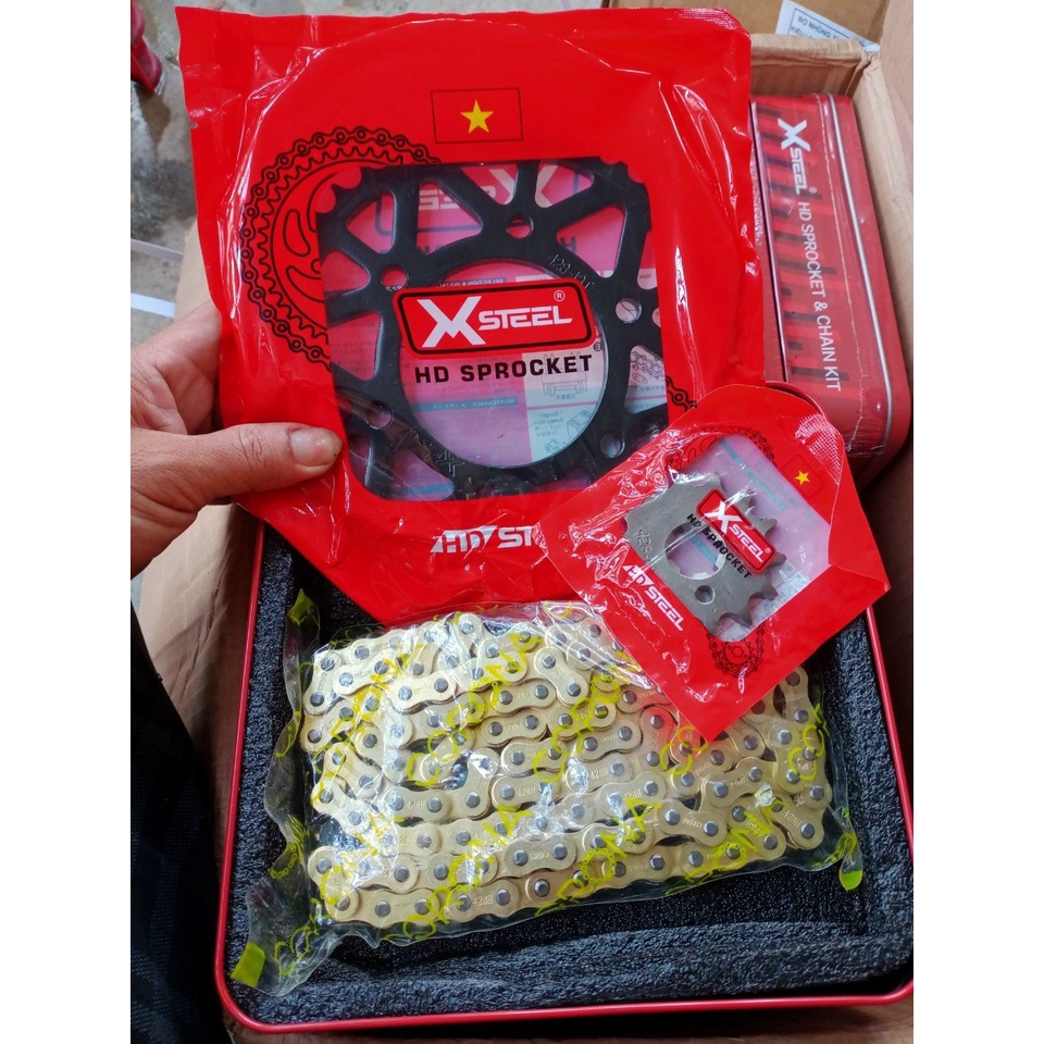 Nhông sên dĩa x1r chính hãng lắp ex 150,winer,winer x.sirius