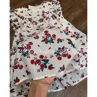 Váy Đầm Hoa Đỏ xuất dư xịn