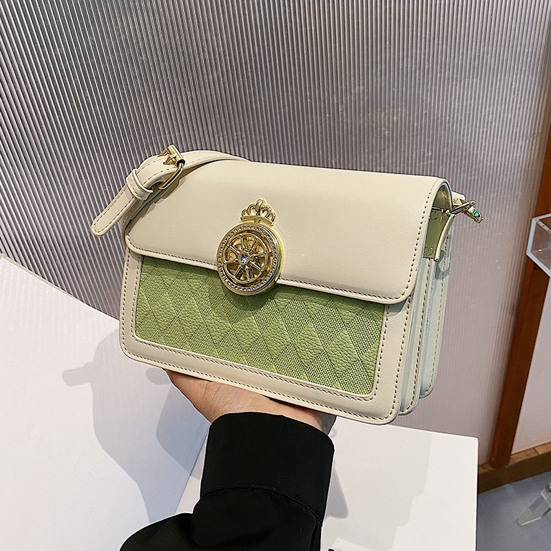 Túi Đeo Vai Hình Vuông Cỡ Nhỏ Màu Sắc Tương Phản Phong Cách Cổ Điển Thời Trang Cho Nữ