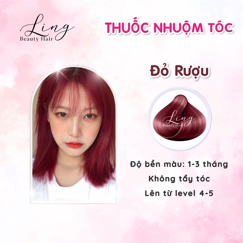 [ KHÔNG TẨY ] Thuốc nhuộm tóc màu ĐỎ RƯỢU