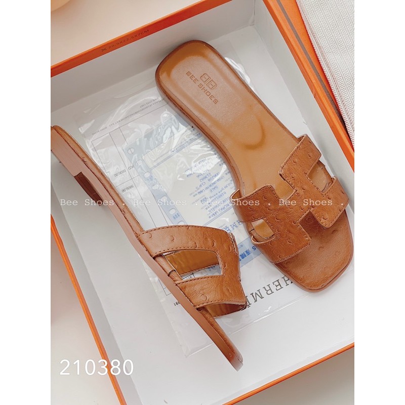 BEESHOES - DÉP NỮ MŨI VUÔNG QUAI NGANG CHỮ H - DÉP NỮ MŨI VUÔNG QUAI NGANG ĐẾ BỆT SẴN MÀU ĐEN - TRẮNG - GHI - NÂU 210380