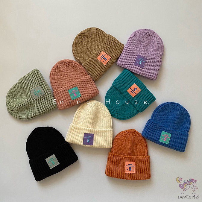 Mũ dệt kim co giãn giữ ấm mùa đông thời trang Hàn Quốc cho trẻ em