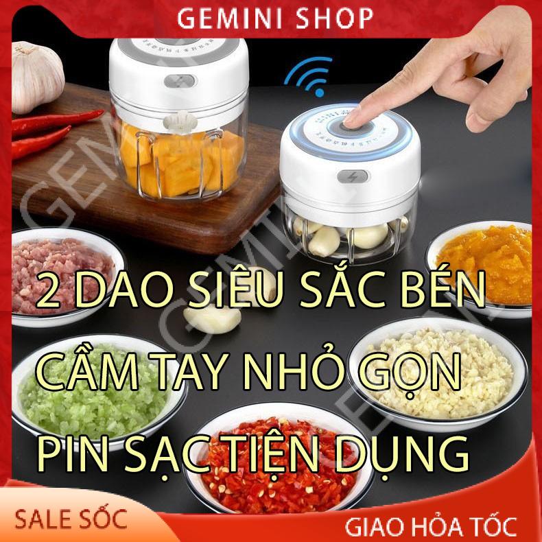 [Mã ELHA22 giảm 5% đơn 300K] Máy Xay Tỏi Ớt Sạc Điện Cầm Tay Mini 100ml xay được cả rau củ quả Tiện Lợi ZM14 GEMINI SHOP