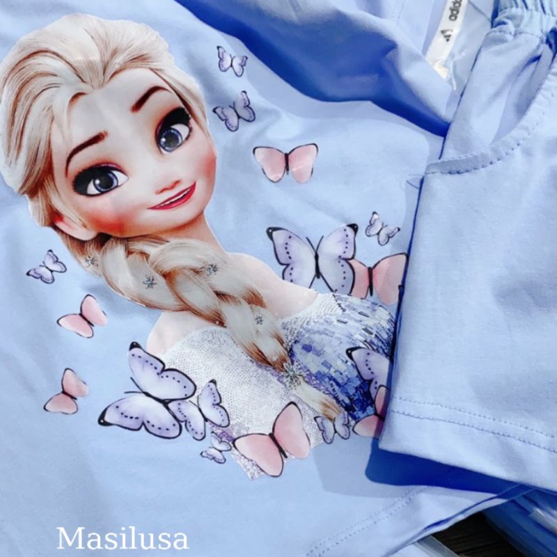 Bộ thun Elsa cho bé gái